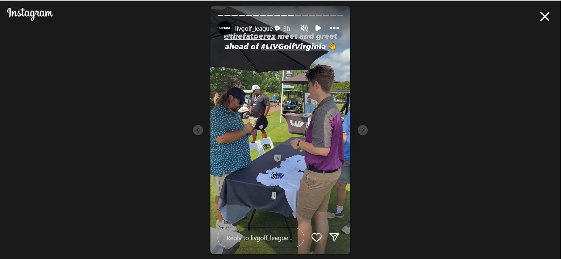 Nick Stubbe at the Robert Trent Golf Club (Image Via: IG @livgolf_league)